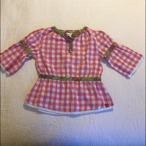 Le Fromage et L'orange girls plaid top size 6 - Picture 1 of 4